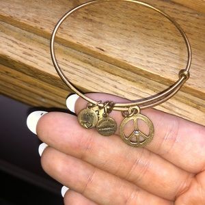 Alex and Ani Gold Peace Sign Bracelet
